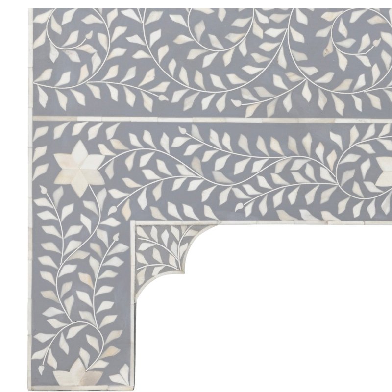 Handmade Mother of Pearl and Bone Inlay Maharaja Style King Size Bed - Luxury Bedroom Furniture for Master Suite, Guest Room, or Hotel Decor