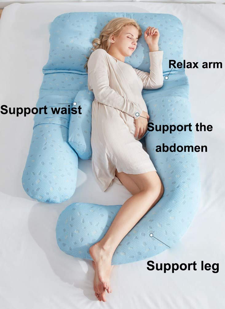 Comfortable & Breathable U-Shaped Pregnancy Pillow for Women - 180x80cm Maternity Support Pillow for Side Sleeping, Back Pain Relief & Better Sleep - Perfect for Pregnancy, Nursing & Postpartum Recovery