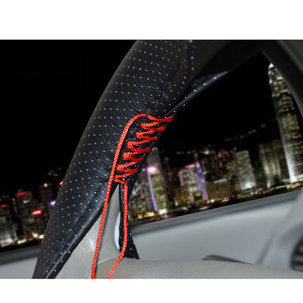 Universal Anti-Slip Leather Steering Wheel Cover 15