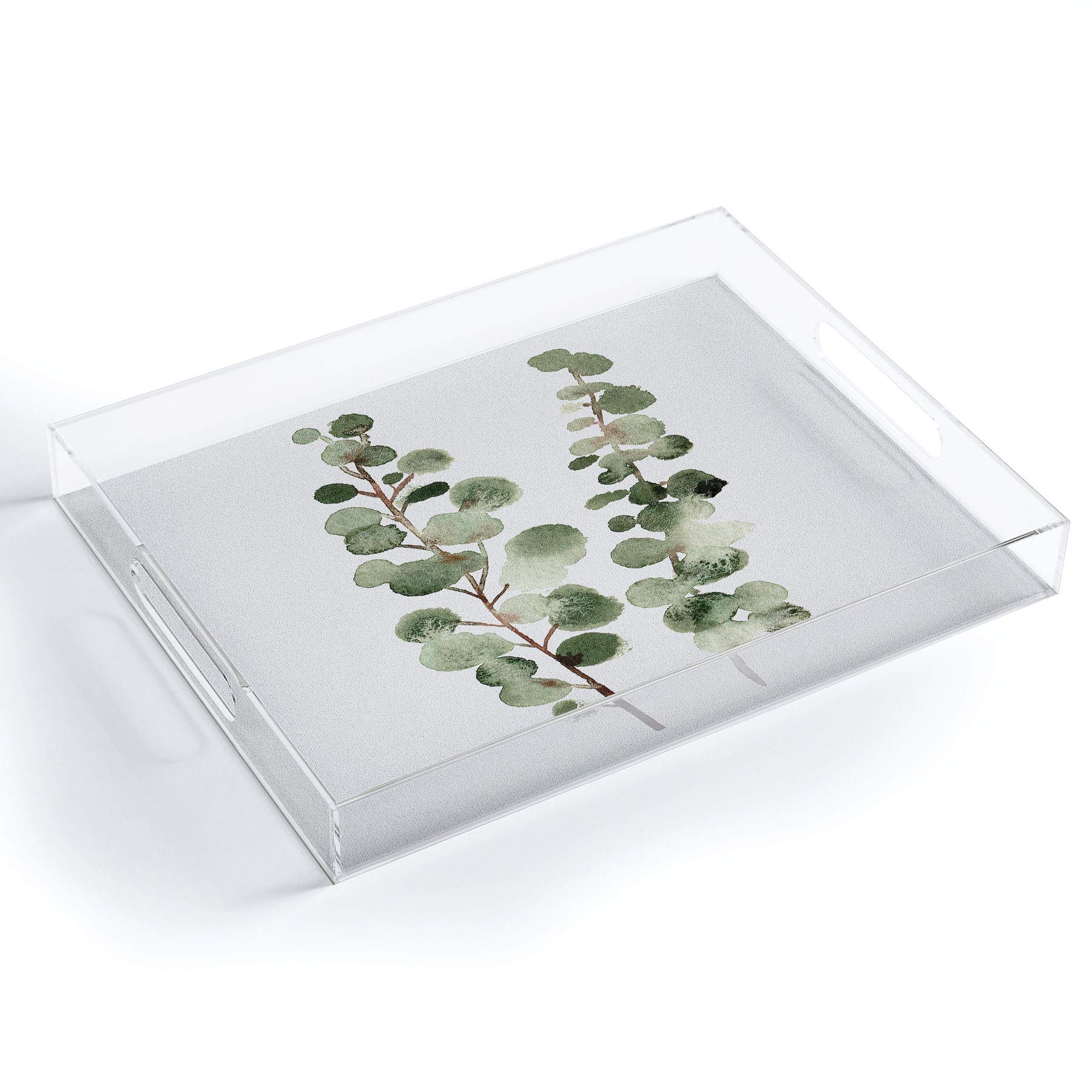 Summer Sun Watercolor Eucalyptus Acrylic Tray - Medium Size Home Decor for Kitchen, Bathroom & Office Organization | Society6 Art Print
