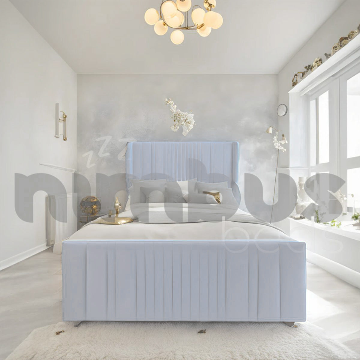 Rio Bed Frame with Wings - Sturdy Queen/King Size Bed Frame with Headboard & Footboard - Perfect for Modern Bedrooms & Guest Rooms