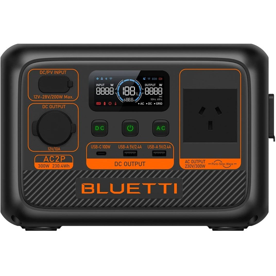 Bluetti AC2P 300W 230Wh Portable Power Station - Perfect for Camping, Emergencies & Outdoor Adventures