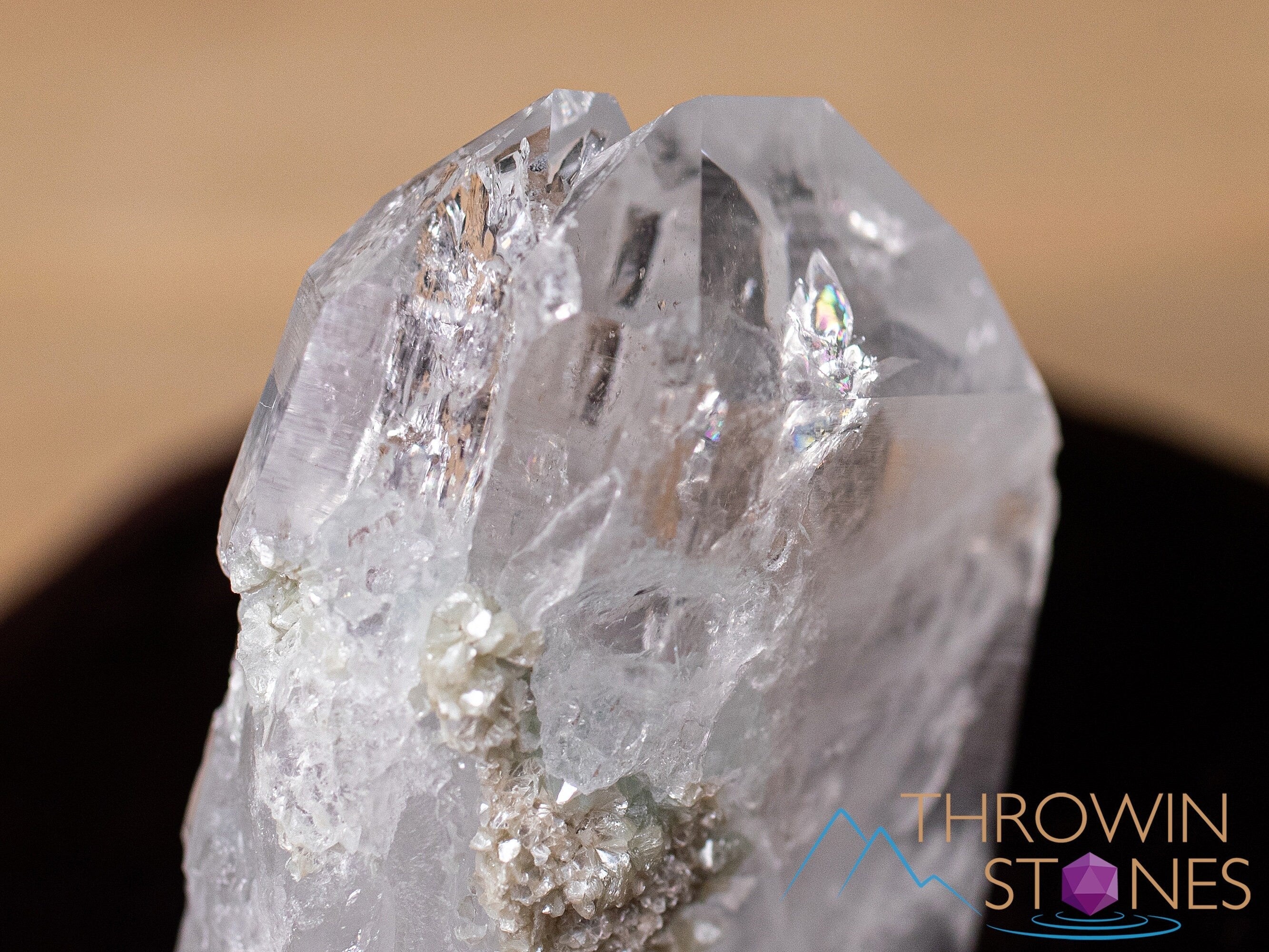 Natural Cookeite in Clear Quartz Raw Crystal Specimen - Healing Stone, Housewarming Gift, Home Decor, Raw Crystals & Minerals (40837) for Meditation, Energy Work & Crystal Collection