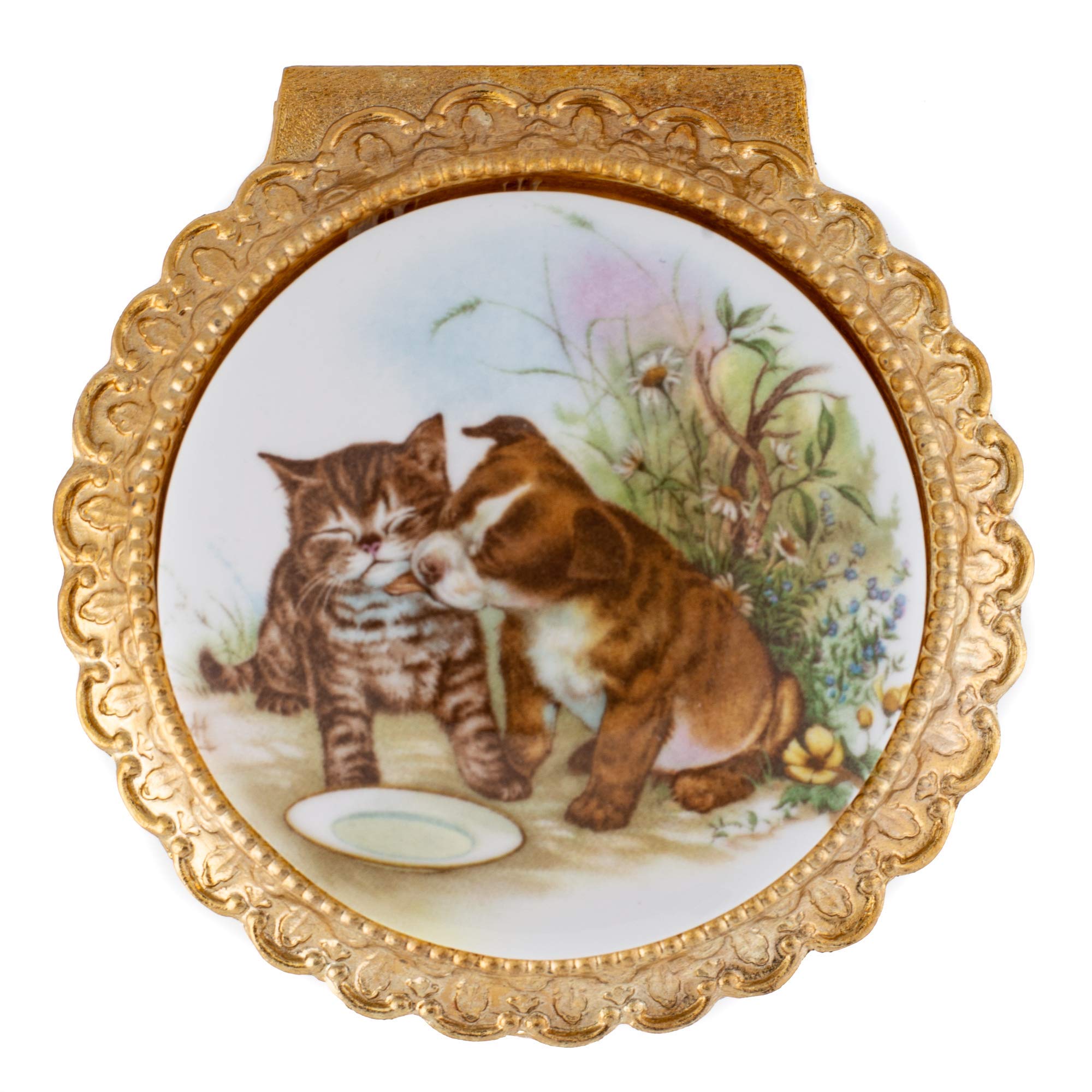Exquisite Round Ceramic Music Box with Detailed Kitten Scene - Plays 'Somewhere Out There' - Perfect Jewelry Storage & Gift for Cat Lovers, Home Decor, Wedding Favors