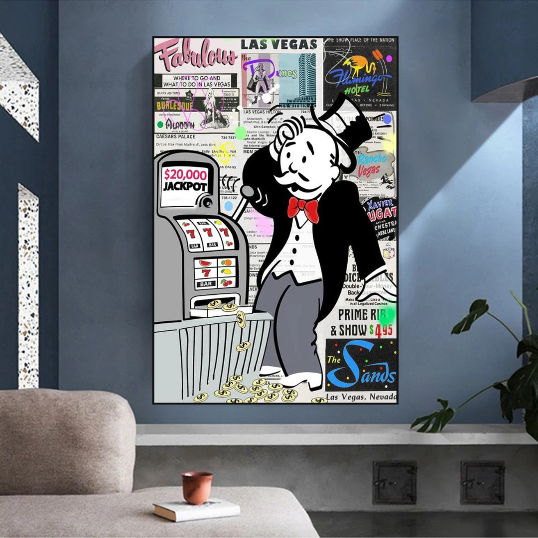 Alec Monopoly ATM Machine Canvas Print - Pop Art Wall Decor for Living Room, Bedroom & Office - Unique Gift for Art Lovers