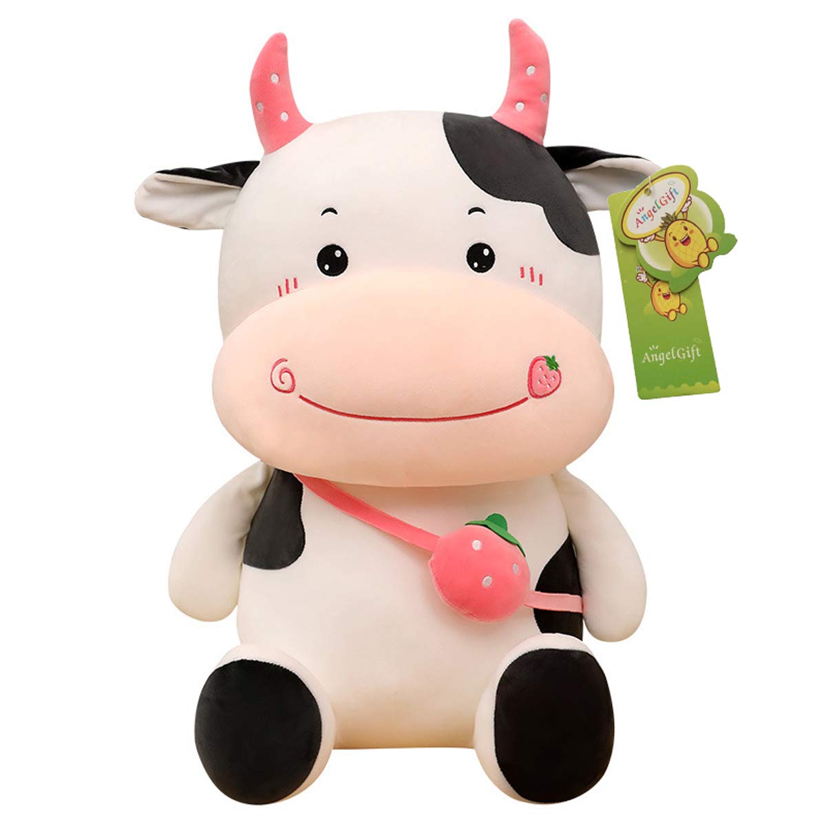 Soft Plush Strawberry Cow Stuffed Animal Toy - 13