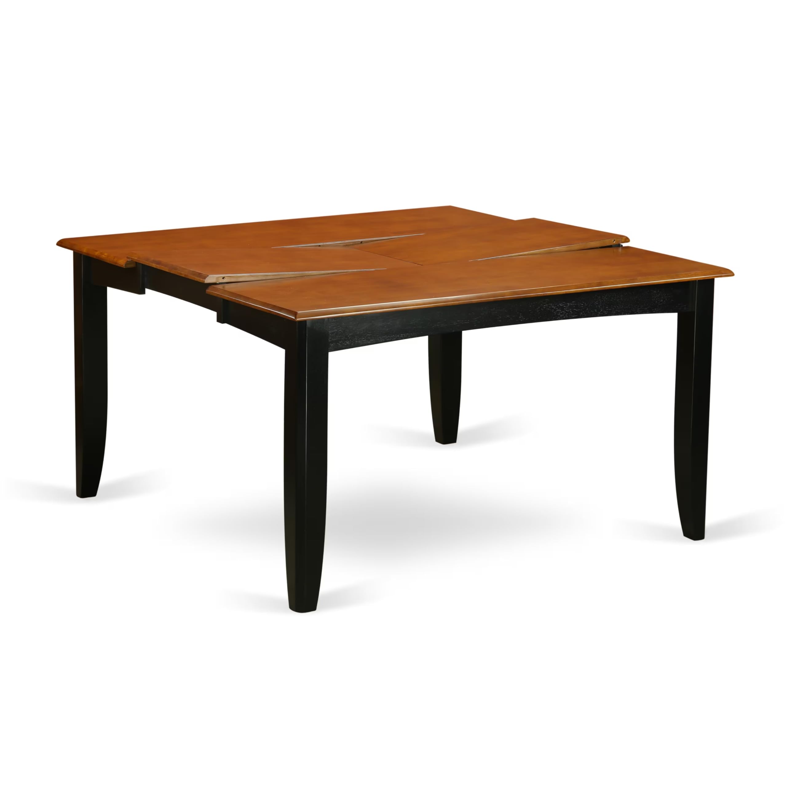 East West Furniture 6-Piece Dining Room Set - Square Kitchen Table with Butterfly Leaf, 4 Faux Leather Chairs & Bench, 54x54 Inch, Black & Cherry - Perfect for Small Spaces, Family Meals & Entertaining Guests