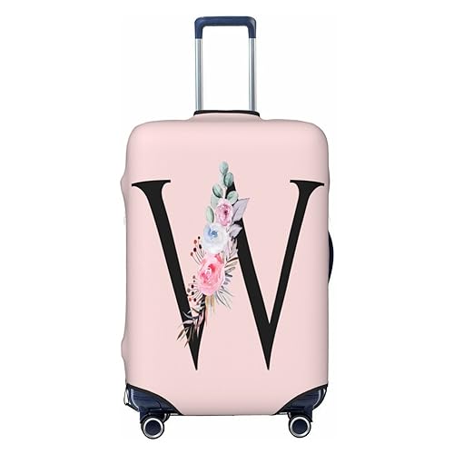 Black Letter W With Boho Floral Flowers Leaves