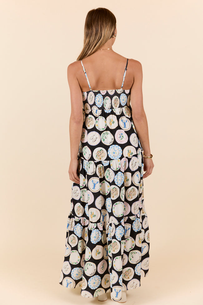 Stylish Fish Print Maxi Dress for Women - Perfect for Beach Vacations, Summer Parties & Boho Fashion