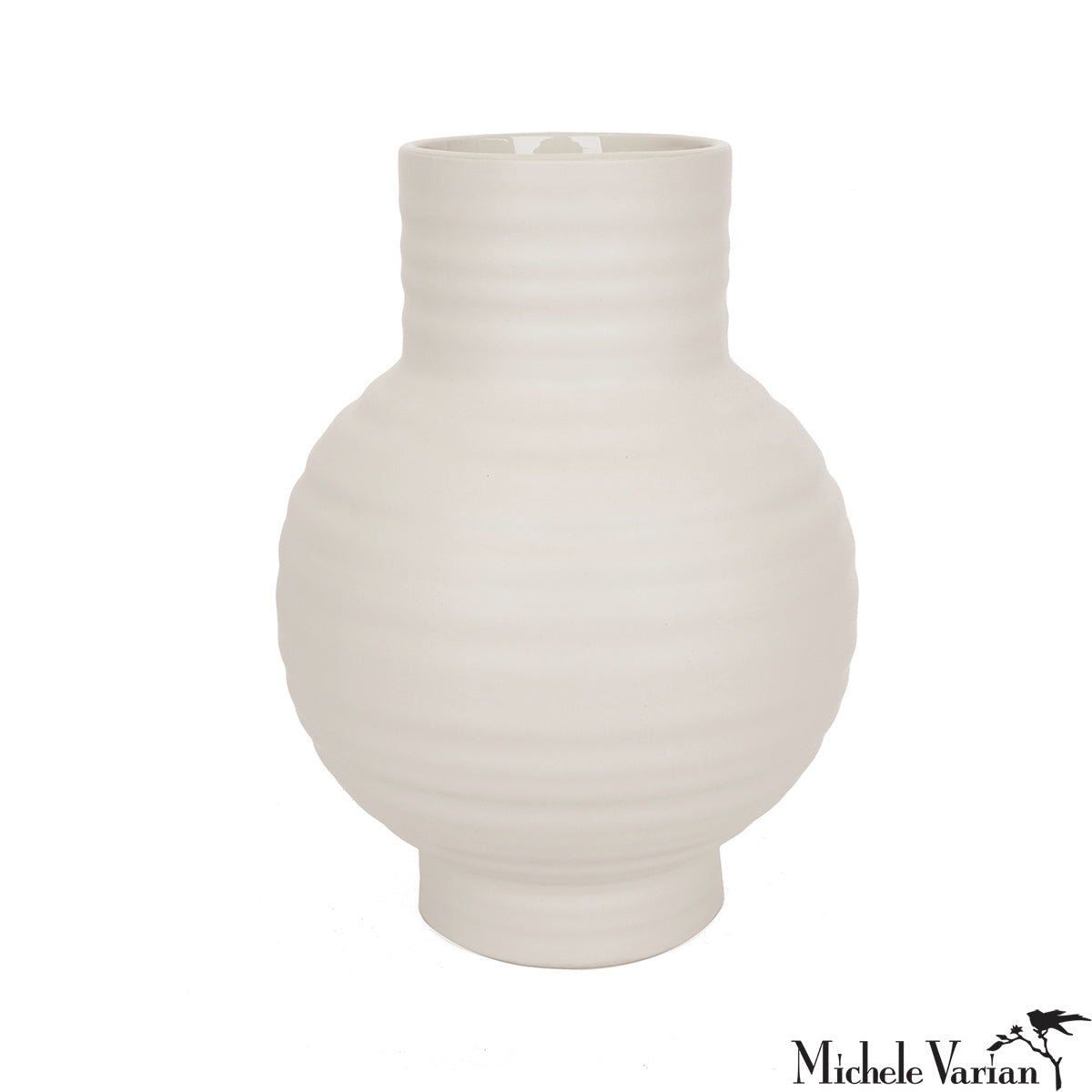 Small Bone White Ceramic Vase - Minimalist Home Decor for Living Room, Bedroom & Office Centerpiece
