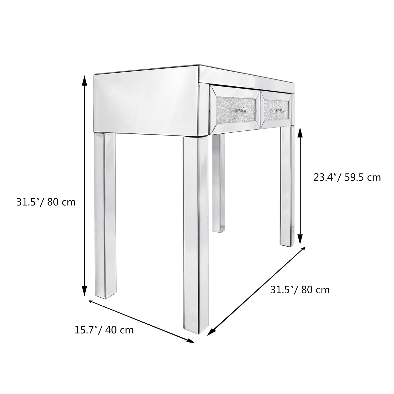 Mirrored Vanity Desk 31.6