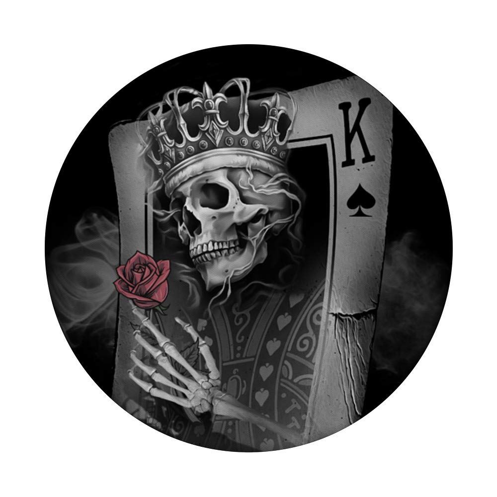 Skull King of Spades Phone Stand - PopSockets Grip & Stand for iPhone, Samsung & Tablets | Perfect for Gaming, Watching Videos & Hands-Free Calls