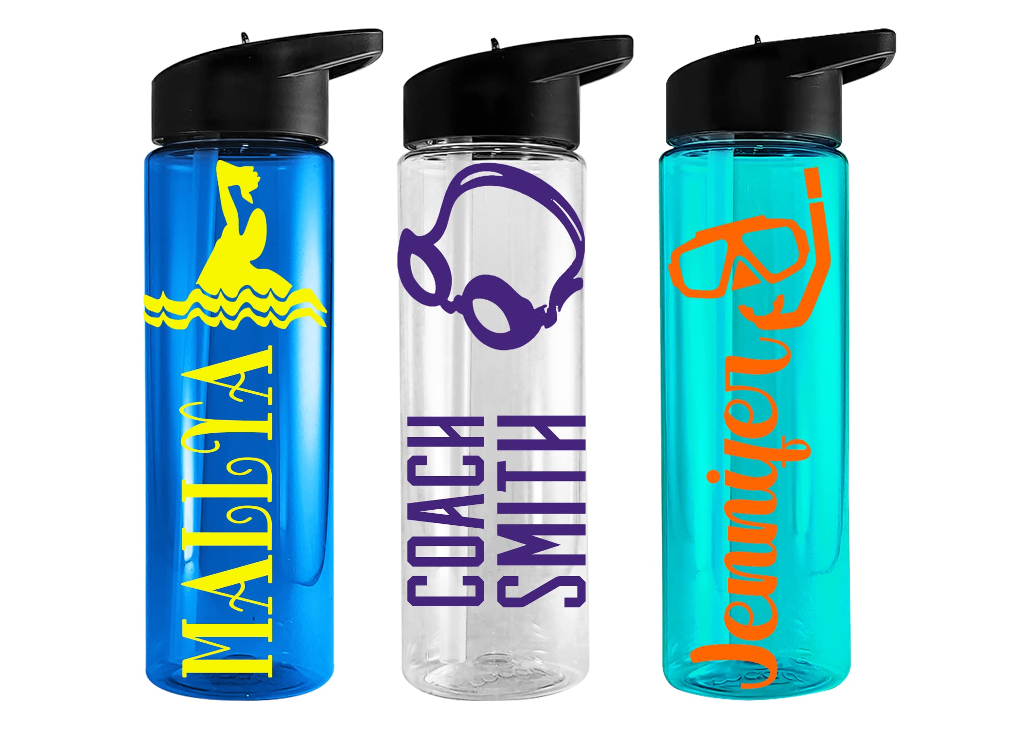 BeNiralu Personalized Swimming Water Bottle - Leakproof & Durable for Swimmers, Swim Teams & Coaches - Ideal Gift for Swim Meets, Training & Pool Parties
