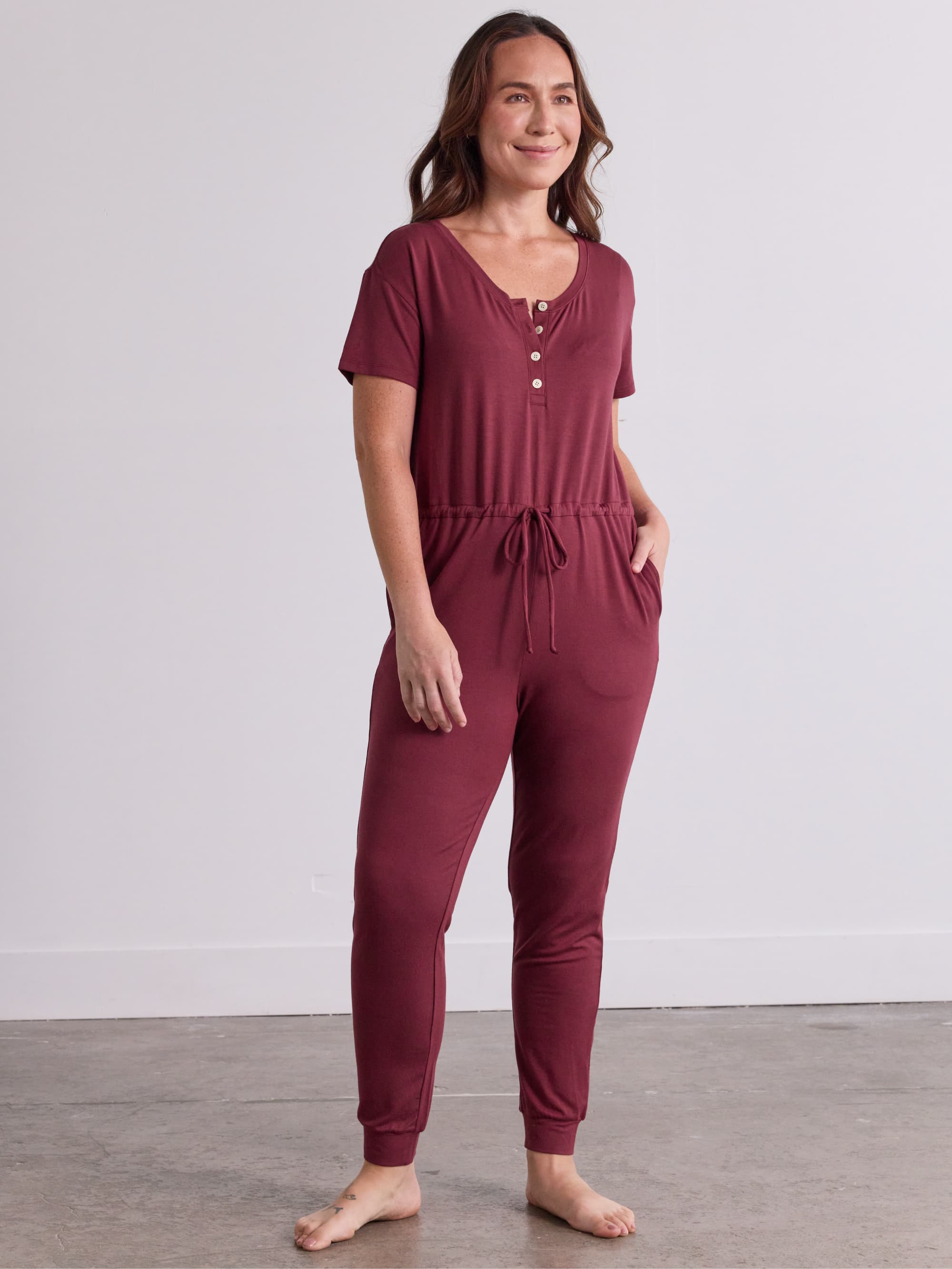 Women's Modal Short Sleeve Jumpsuit - Soft & Breathable Romper for Summer | Casual Outfit, Beach Wear, Lounge Pajamas