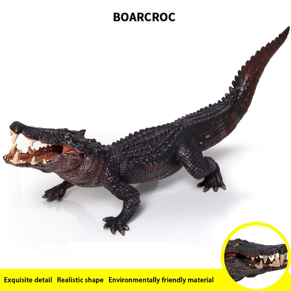 Realistic Crocodile Animal Figure - Plastic Wild Animal Toy for Kids Learning, Birthday Party Favors & Cupcake Toppers - Educational Forest & Farm Play Set for Boys & Girls (Great for Pretend Play, Classroom Teaching & Safari Themed Parties)