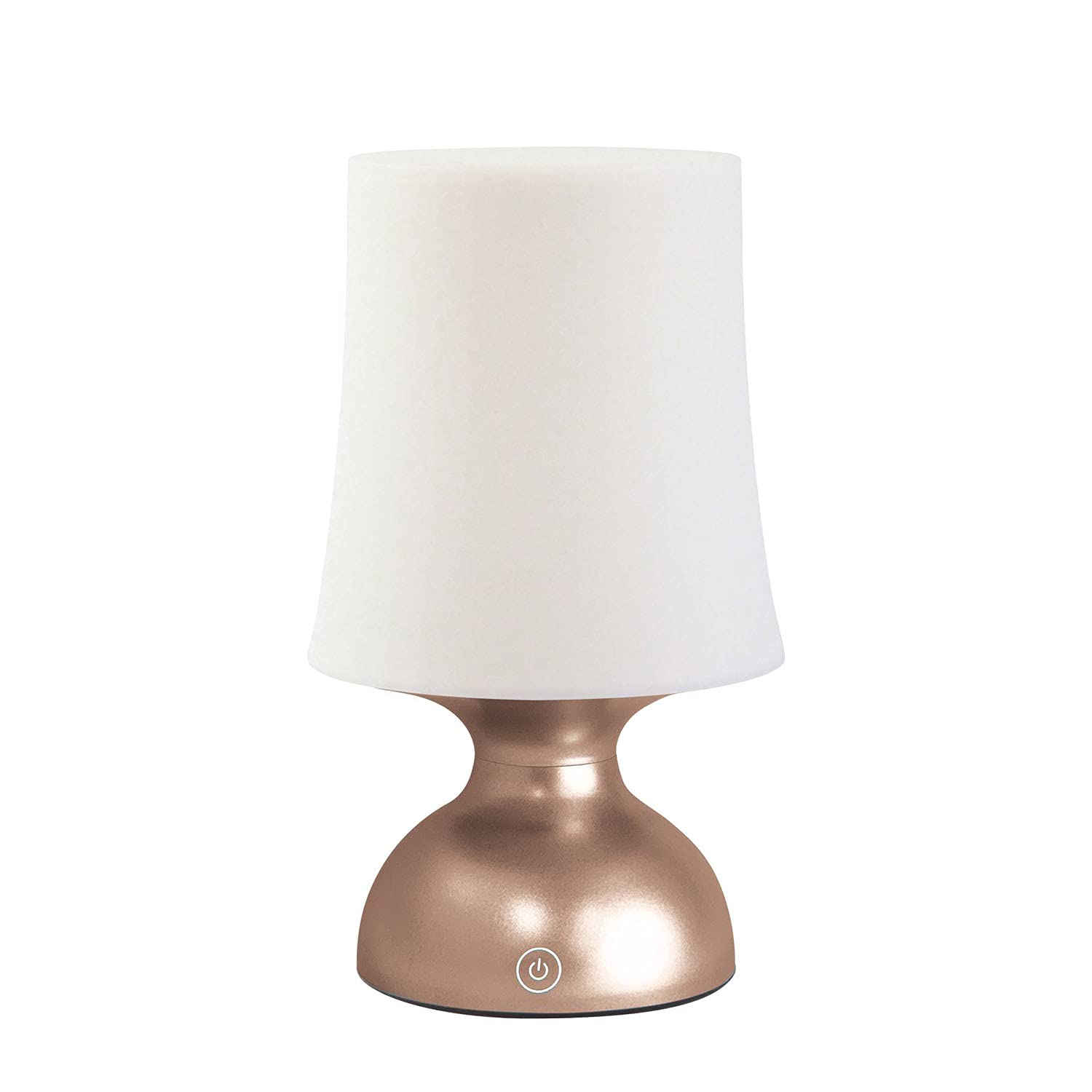LED Gold & White Battery Powered Night Light - Cordless, 100% Safe Home Decor Minimalist Table Lamp for Bedroom, Nursery, Living Room
