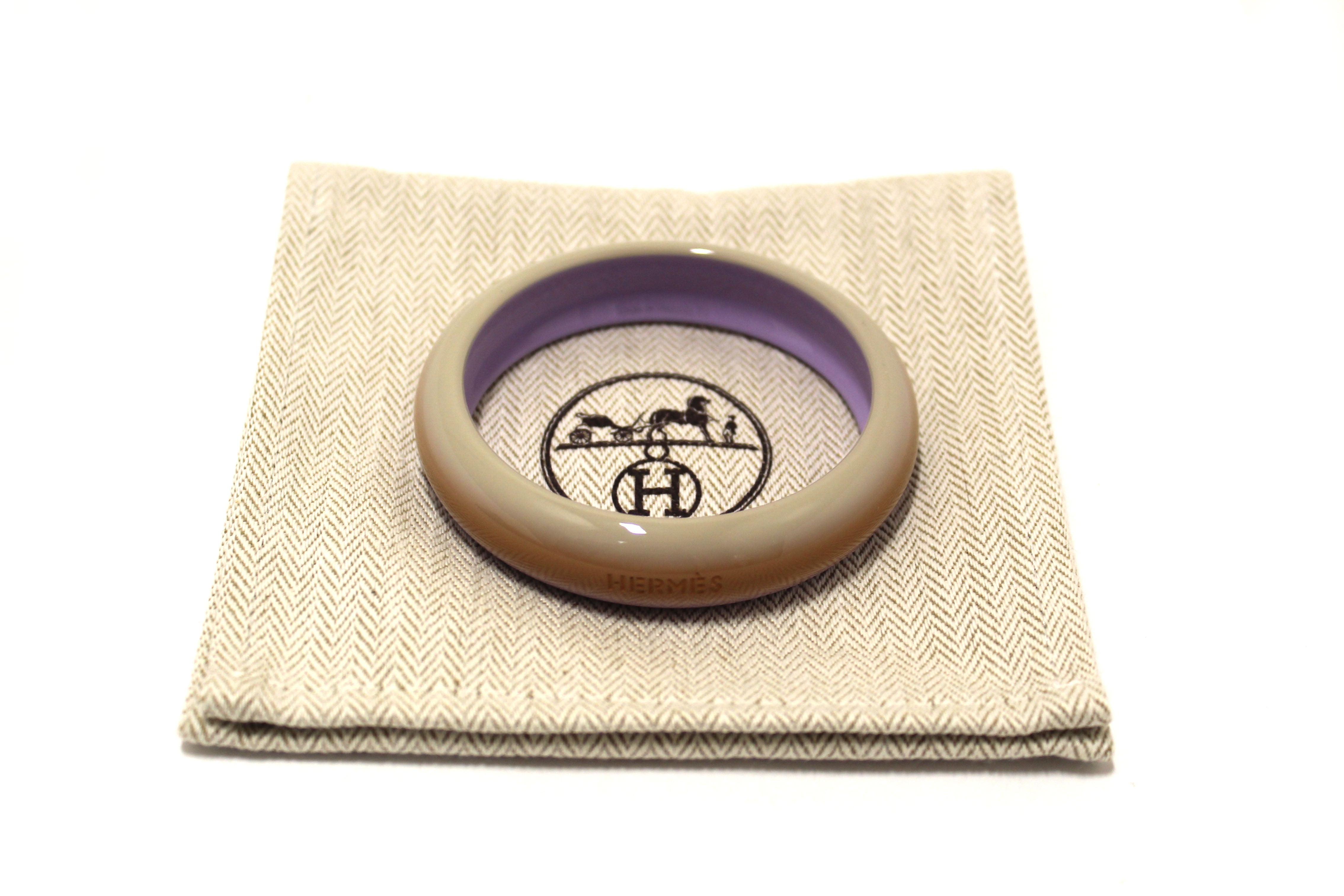 Authentic Hermes Lacquered Wood Fusion Lilac Bangle Bracelet for Women | Luxury Fashion Jewelry Gift for Her | Perfect for Parties, Weddings & Special Occasions