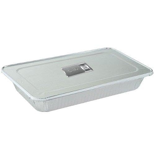 Tiger Chef 25-Pack Heavy-Duty Aluminum Foil Steam Table Pans with Lids - 21 x 13 Inches Full Size Disposable Catering Pans for Restaurants, Buffets & Party Food Service