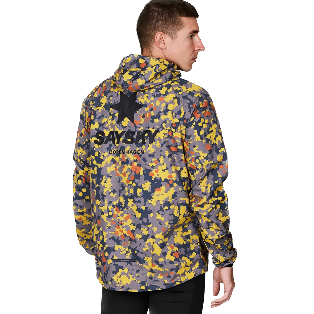 SAYSKY Men's Camo Pace Jacket - Lightweight Waterproof Running Windbreaker for Outdoor Jogging & Hiking (1019) - Perfect for Trail Running, Gym Workouts & Casual Wear