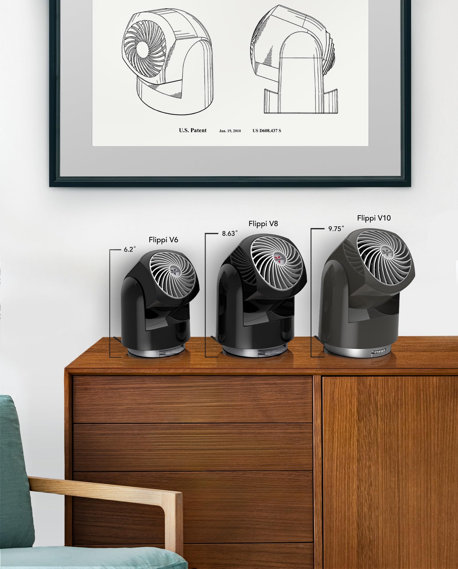 Vornado Flippi V6 Compact Air Circulator Fan - Quiet Portable Personal Fan with Adjustable Head & 2 Speed Settings - Perfect for Office Desk, Bedroom, Travel & Home Use - Storm Gray
