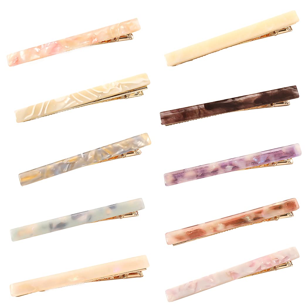 Dorakitten 10PCS Alligator Hair Clips - Acrylic Fashion Hair Barrettes for Women, Elegant Handmade Duckbill Hair Clips for Party, Wedding, and Daily Use