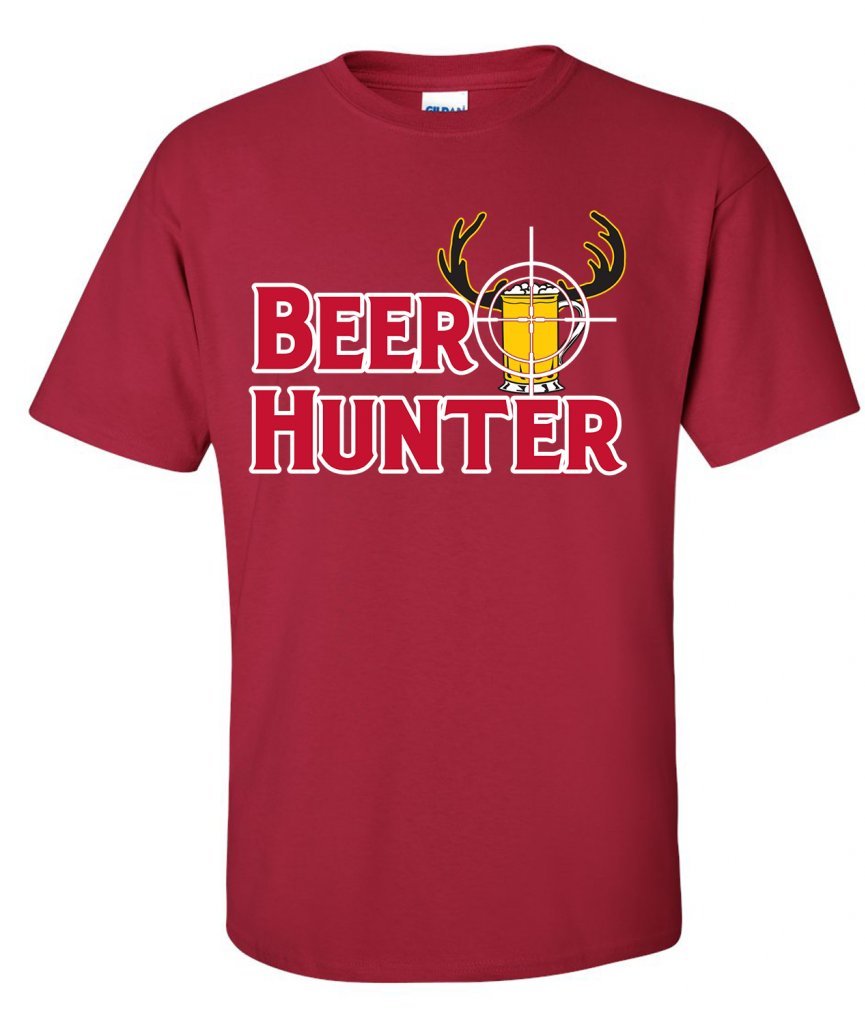 Beer Hunter Assorted Colors T-Shirt for Men - Comfortable Cotton Tee for Casual Wear, Bar Outings & Hunting Trips