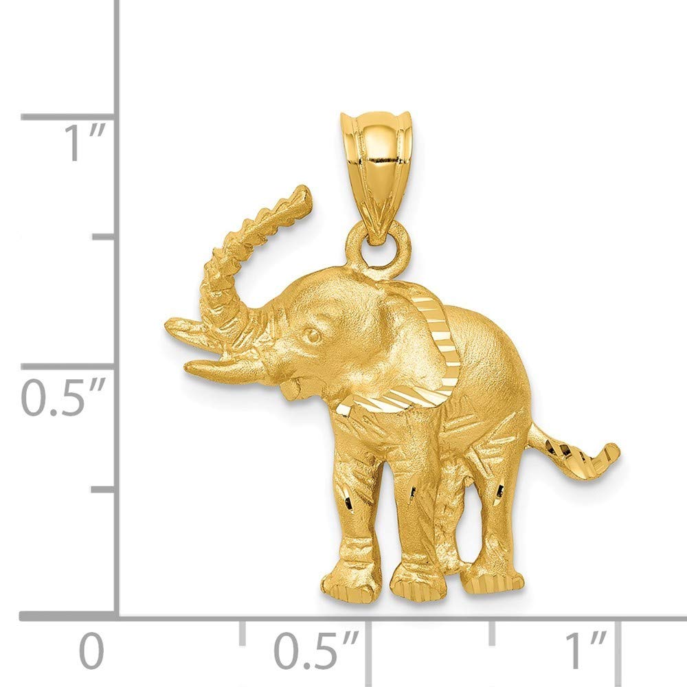 14K Yellow Gold Elephant Pendant Necklace - Roy Rose Jewelry - Perfect for Birthdays, Anniversaries & Gifts
