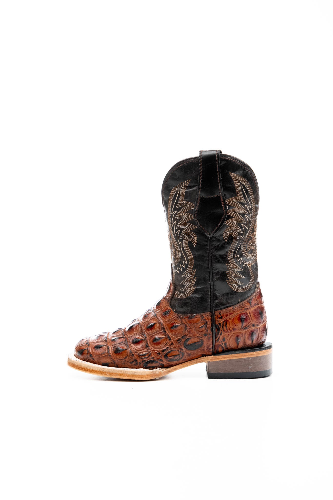 Little Kids Caiman Hornback Pro Rodeo Boots - Western Style Cowboy Boots for Boys & Girls | Perfect for Rodeo, Horse Riding & Country Fashion