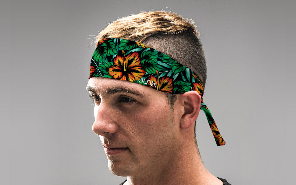 Stylish Island Luau Flex Tie Headband for Women - Adjustable Floral Hair Accessory for Beach, Summer, and Hawaiian Themed Parties