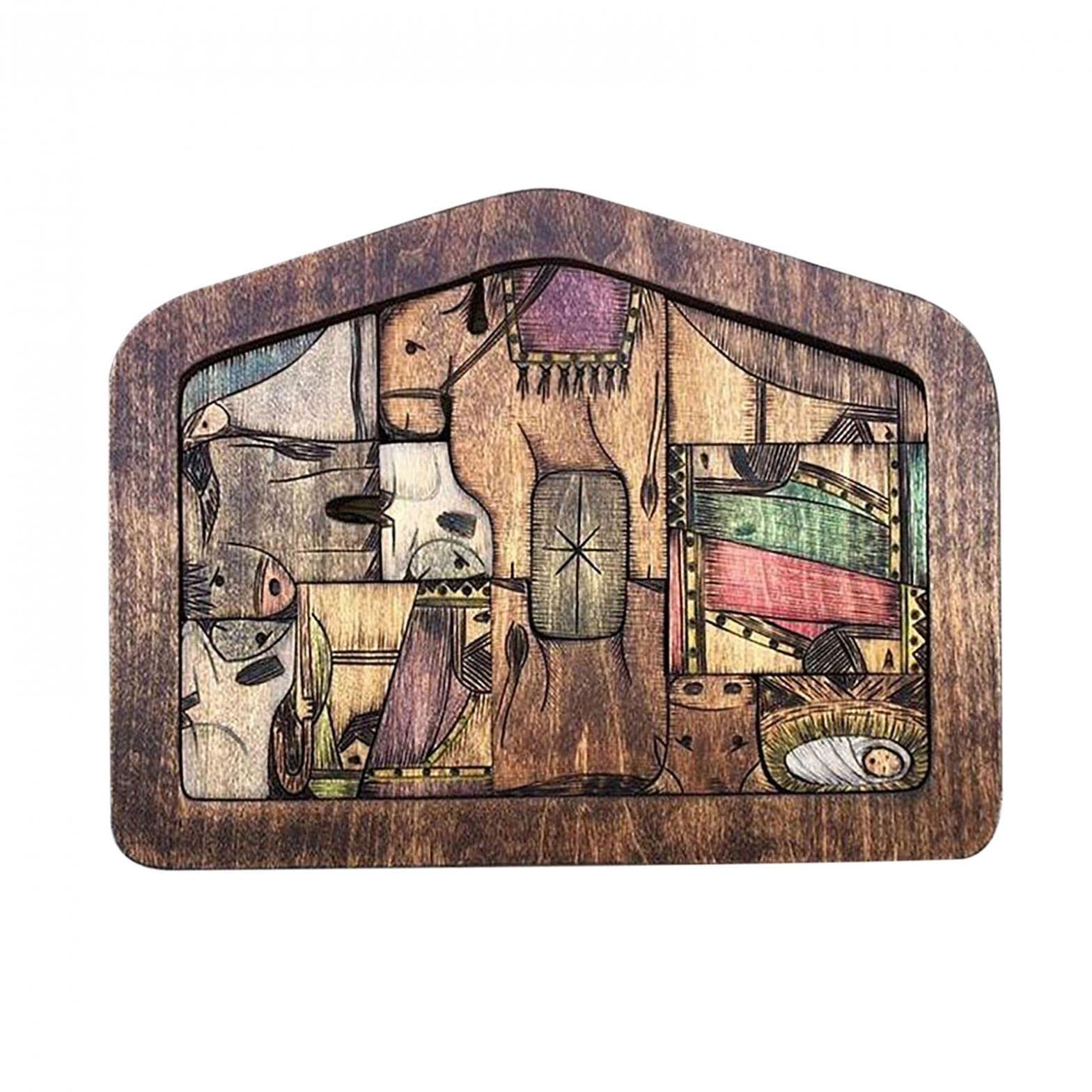 Handcrafted Wooden Jesus Puzzle Statue - Nativity Scene Jigsaw Puzzle with Wood-Burned Design - Religious Christmas Decor & Educational Family Game - Perfect for Holiday Gifts, Sunday School Activities & Home Nativity Displays