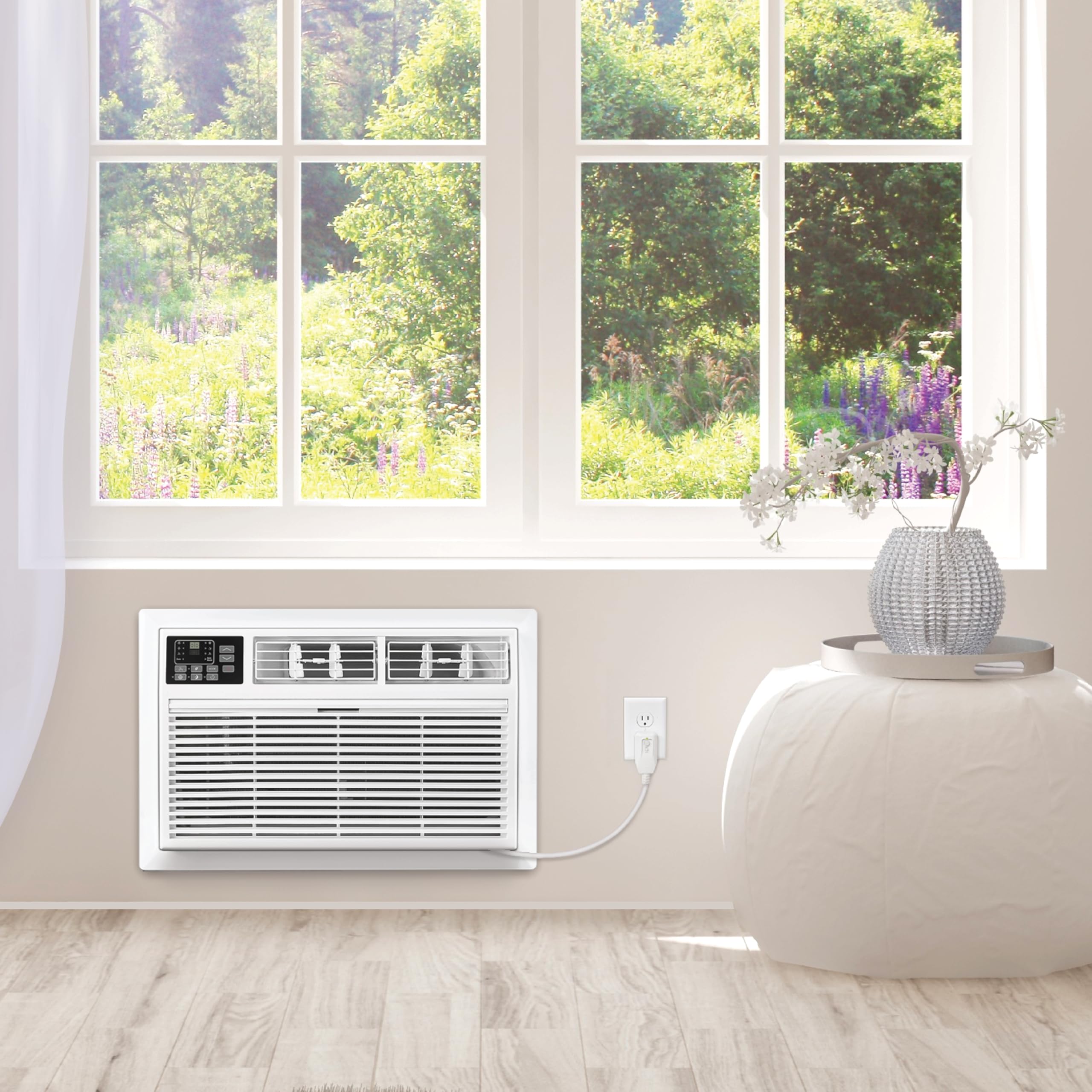 Whirlpool 10,000 BTU Through the Wall Air Conditioner - 115V Wall Mount AC Unit Cools 450 Sq.Ft Rooms - Energy Efficient with Dehumidifier & Remote Control - Perfect for Bedroom, Living Room, Office & Kitchen - White