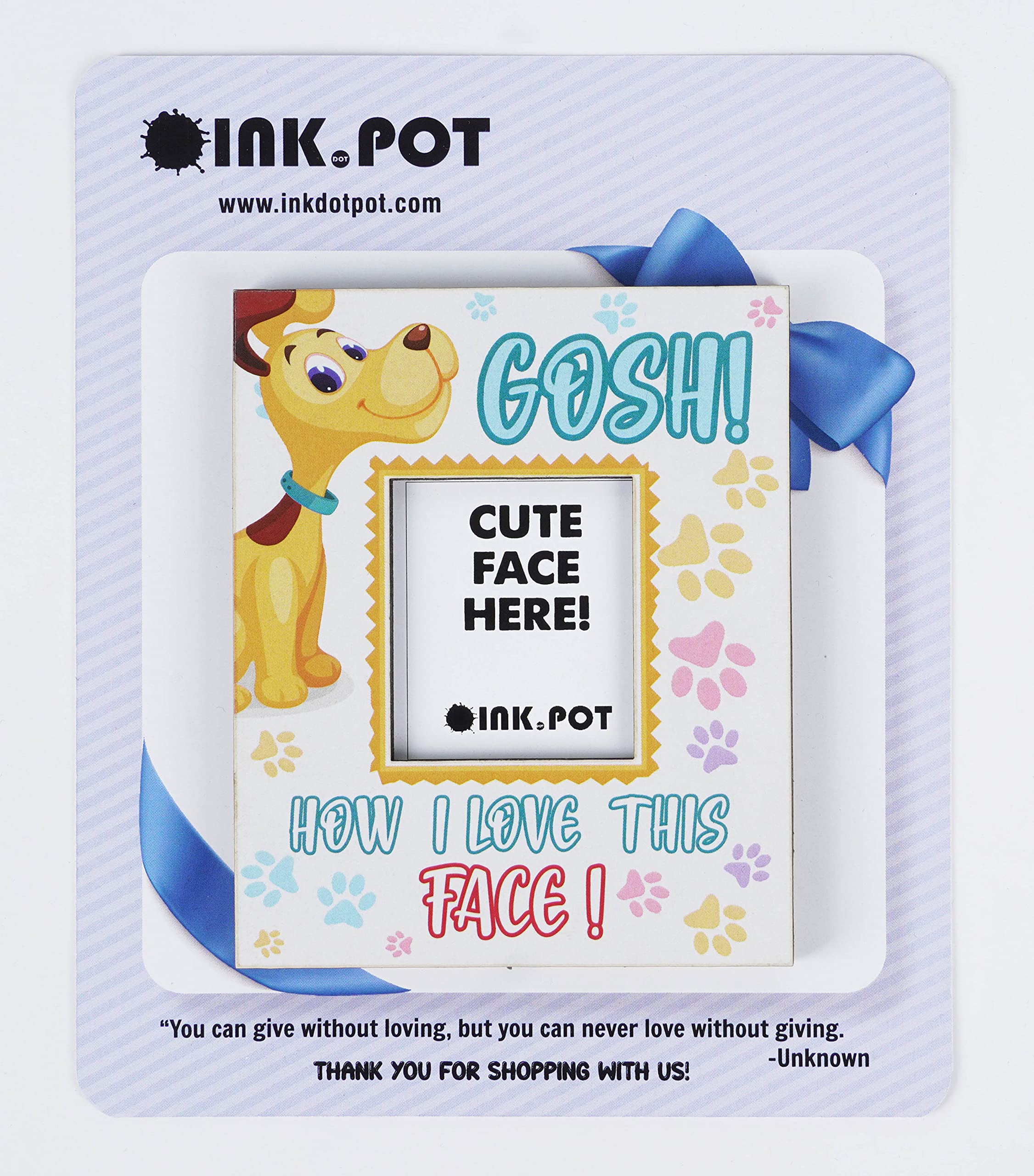 Gosh How I Love This Face Magnetic Photo Frame - Refrigerator Magnet Frame for Pets, Mini Picture Holder - Perfect Gift for Dog Lovers (10x8cm) - Ideal for Kitchen Decor, Office Memories & Pet Photo Displays