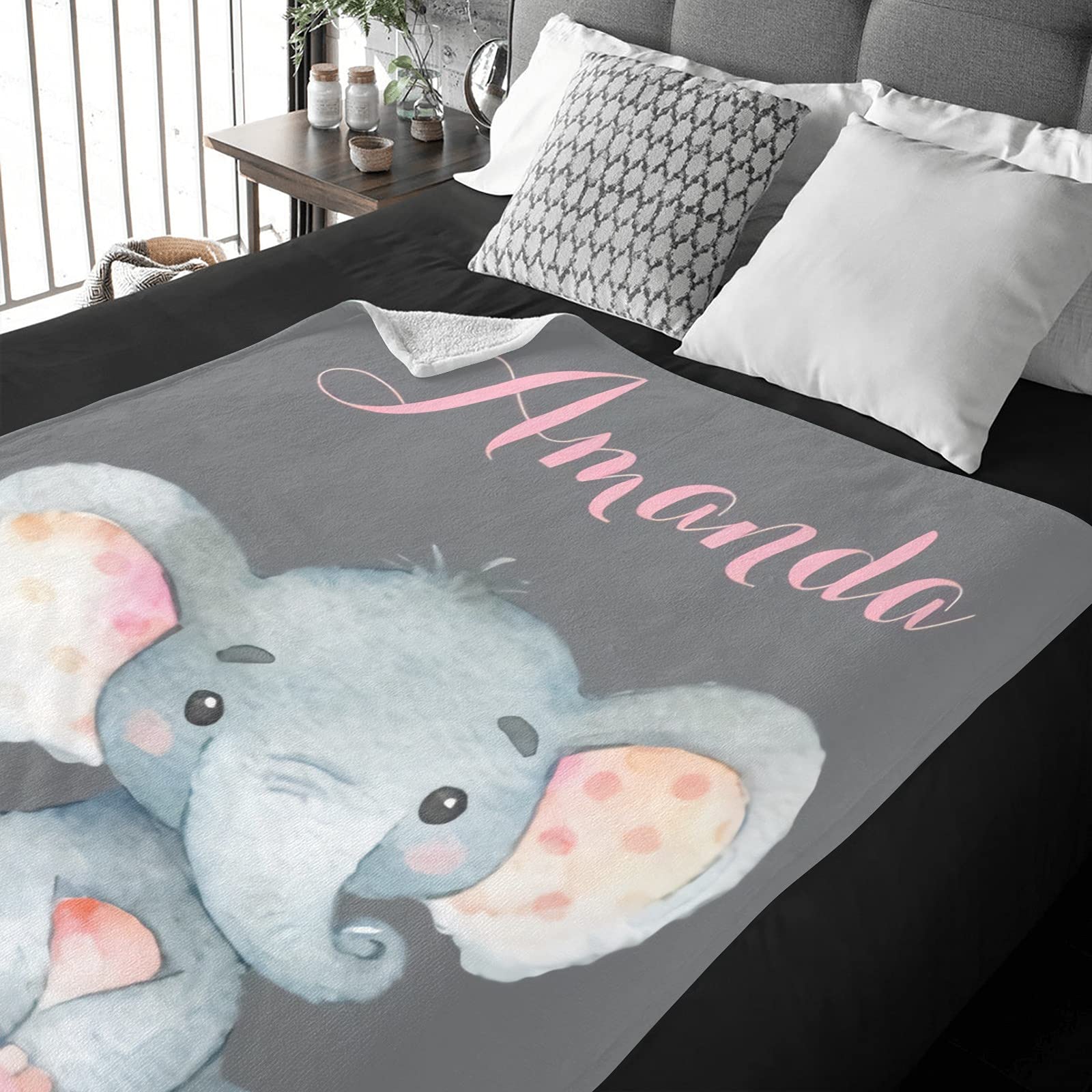 Personalized Baby Blanket with Name - Custom Embroidered Soft Blankets for Newborns & Infants | Perfect Baby Shower Gift for Boys & Girls | Nursery Decor & Swaddling Blanket for Crib, Stroller & Travel