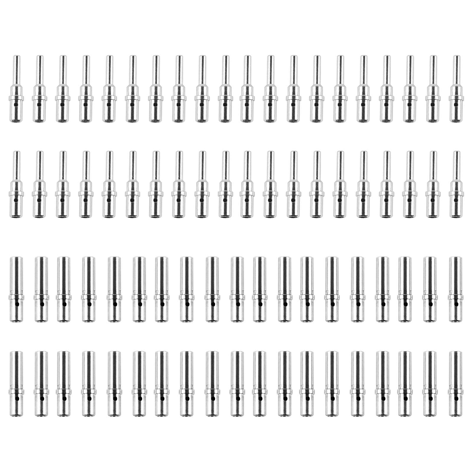 JRready Deutsch Connector Pins and Sockets - 40 Pairs (Male 0460-204-12141 & Female 0462-203-12141) - 12AWG Solid Contacts for DTP Connector Terminals - Perfect for Automotive, Marine, and Industrial Wiring Applications