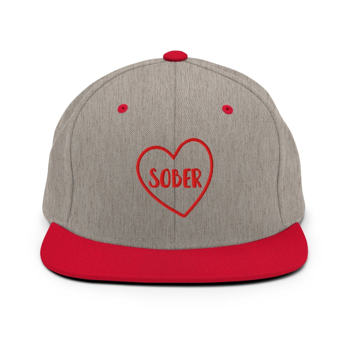 SOBER in a Heart Embroidered Snapback Hat - Stylish Unisex Baseball Cap for Men & Women - Perfect for Casual Wear, Sports, and Outdoor Activities