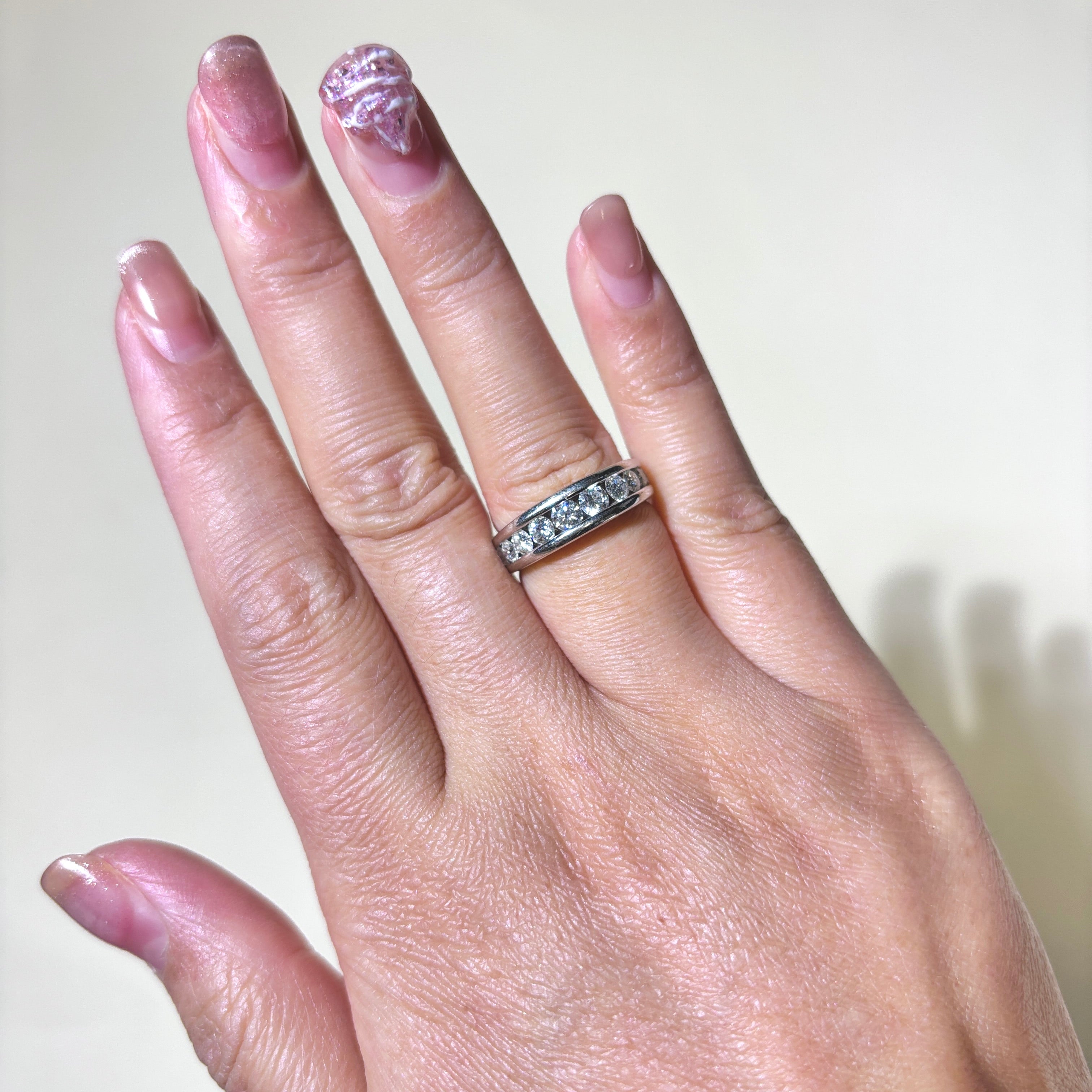 18K White Gold Channel Set Diamond Band Ring - 1.27 Carat Total Weight (CTW) - Size 6.75 - Perfect for Engagement, Wedding, Anniversary & Special Occasion Jewelry Gifts