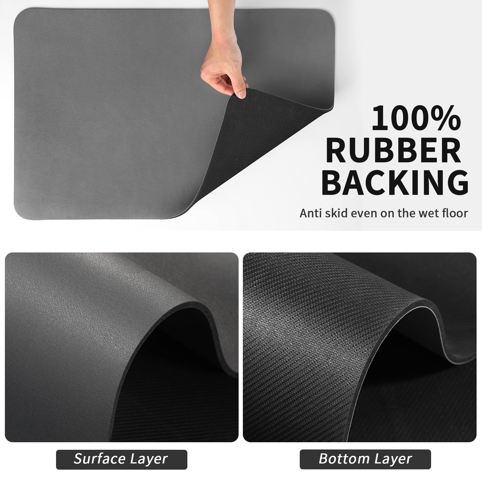 Premium Coffee Bar Mat for Countertops - Absorbent Dish Drying Mat with Non-Slip Rubber Backing | Ideal for Kitchen, Coffee Shops & Home Brewing Stations