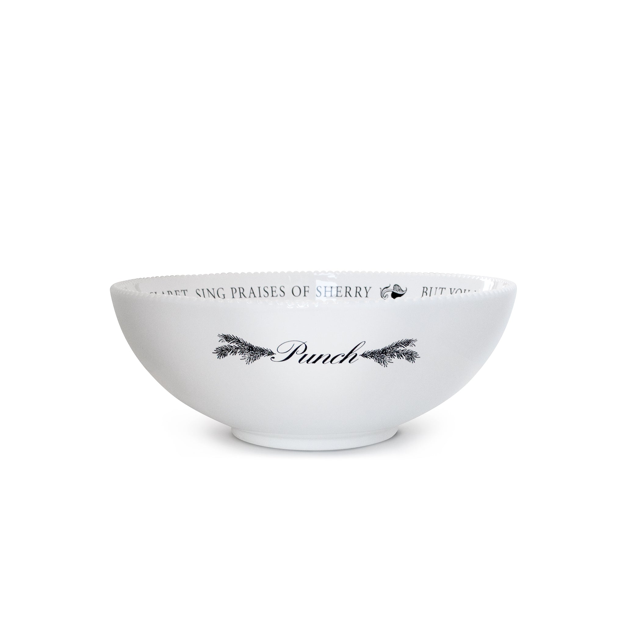 White Stoneware Punch Bowl - 2 Gallon (7.57L) Large Capacity for Parties, Weddings & Holiday Gatherings
