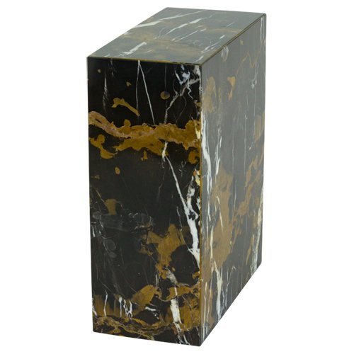 King Gold Marble Tower Urn - Genuine Book-Shaped Marble Cremation Urn for Ashes, 10 Inch Height - Perfect for Memorial Display & Home Decor