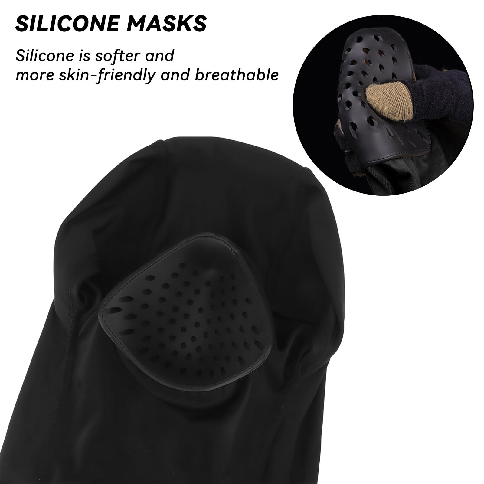 AOUTACC Balaclava Airsoft Mask - Ninja Style Tactical Full Face Protective Mask, Soft Silicone for Airsoft, Cycling, Motorcycle & Outdoor Sports - Perfect for Paintball, Skiing & Winter Activities