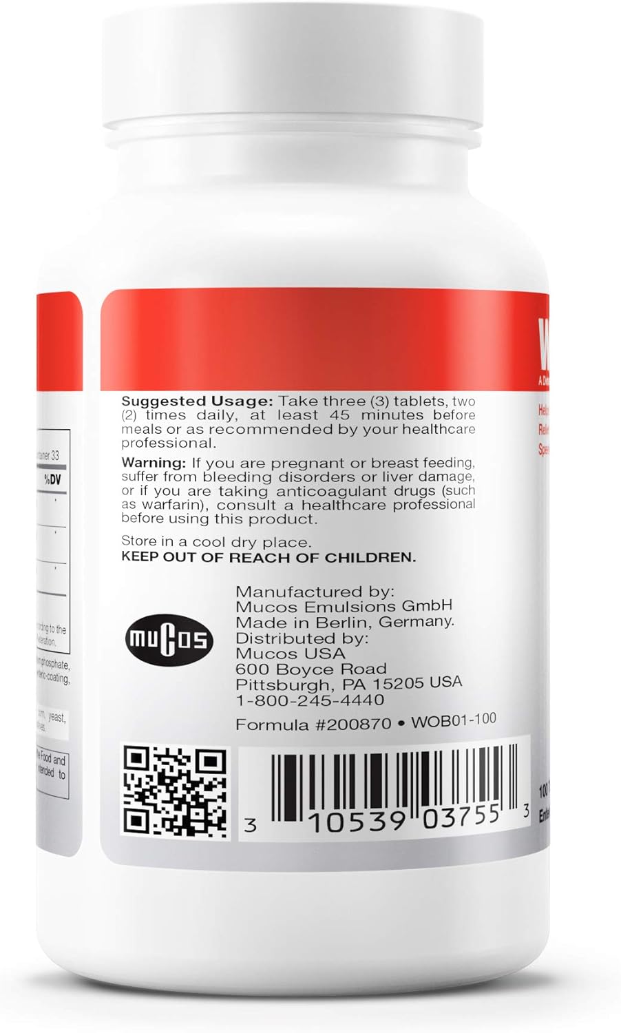 Douglas Labs Wobenzym PS - 100 Count | Enzyme Supplement for Joint Support & Inflammation Relief | Ideal for Athletes & Active Lifestyles