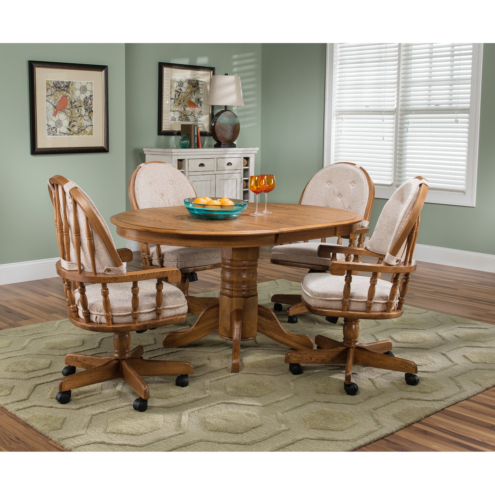 Jefferson 5-Piece Curved Swivel Pedestal Bar Stool Set - Modern Kitchen Island & Home Bar Seating for Dining & Entertaining