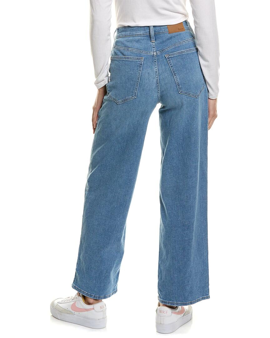 Madewell The Perfect Vintage Wide-Leg Crop Jeans in Ohlman Wash - Women's High Waist Distressed Denim Pants for Casual Outfits & Street Style