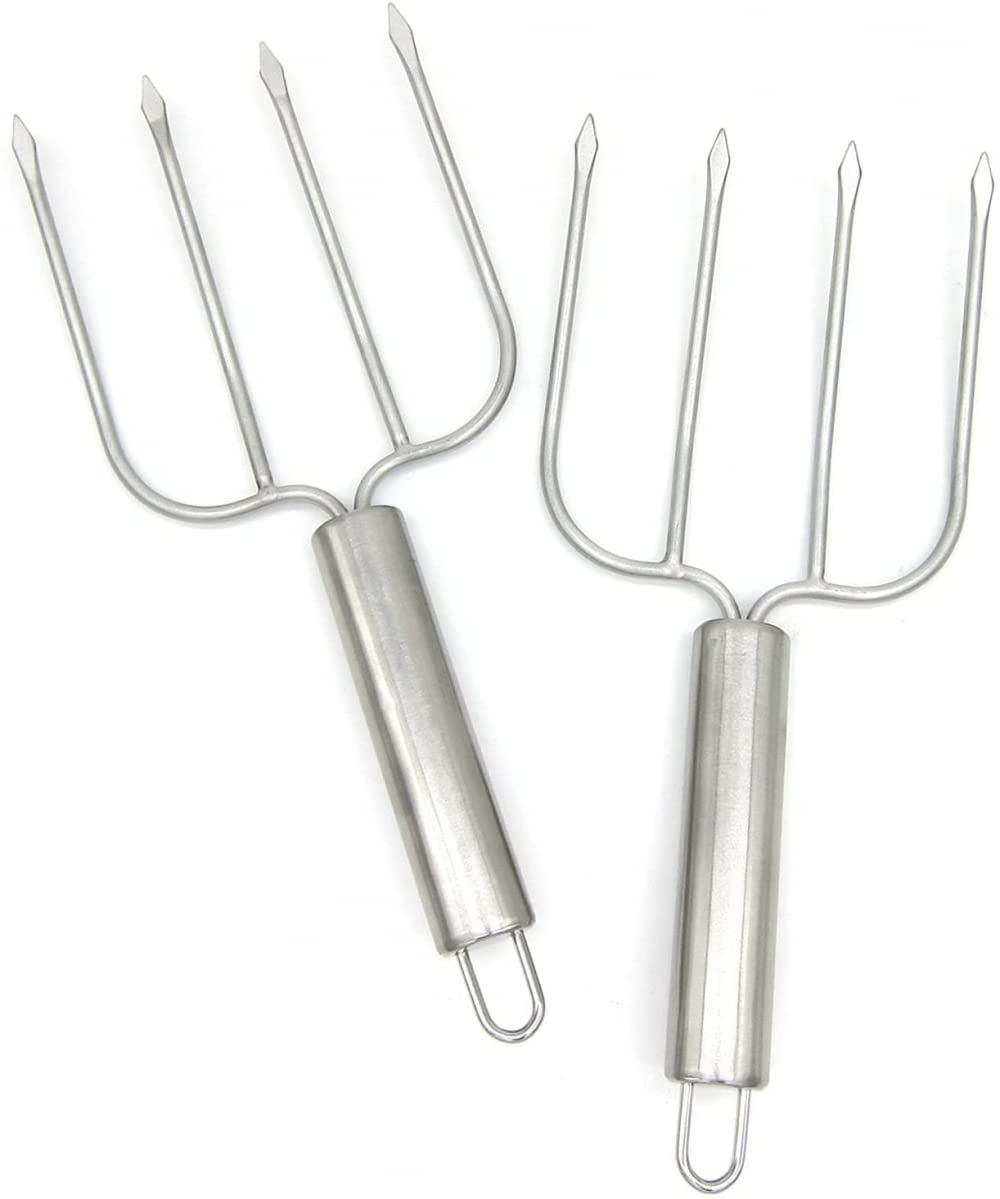 YZJSSL Turkey Lifter Forks Set of 2 - Heavy Duty Stainless Steel Poultry Lifters & Carving Forks for Roasting, Grilling, and Serving Turkey, Chicken, and Meat | Perfect for Thanksgiving, BBQ, and Holiday Cooking