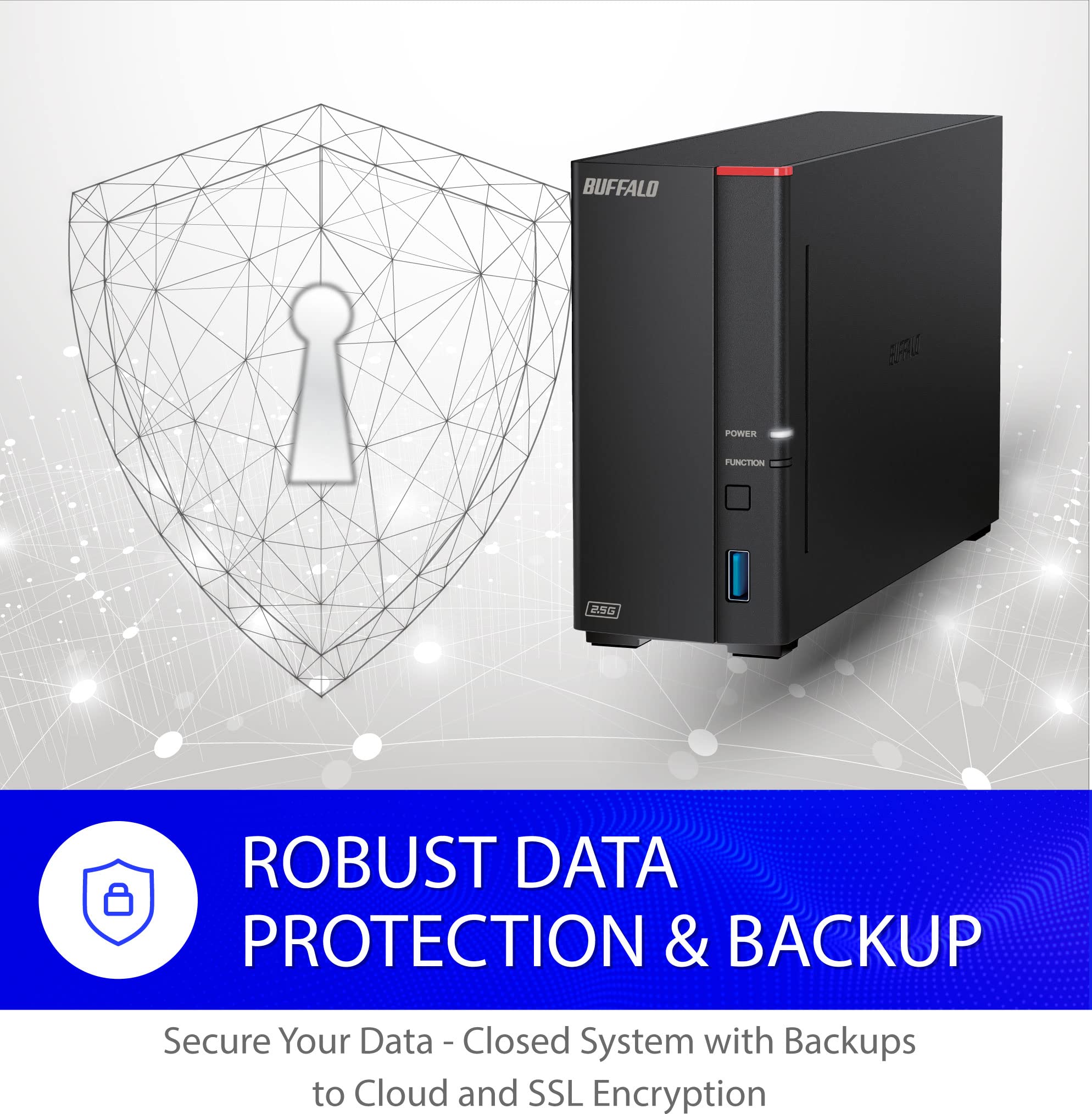 BUFFALO LinkStation 710 4TB 1-Bay NAS Network Attached Storage with HDD | Home Cloud & Network Storage Device for Secure File Sharing, Media Streaming & Data Backup | Perfect for Home Office & Small Business