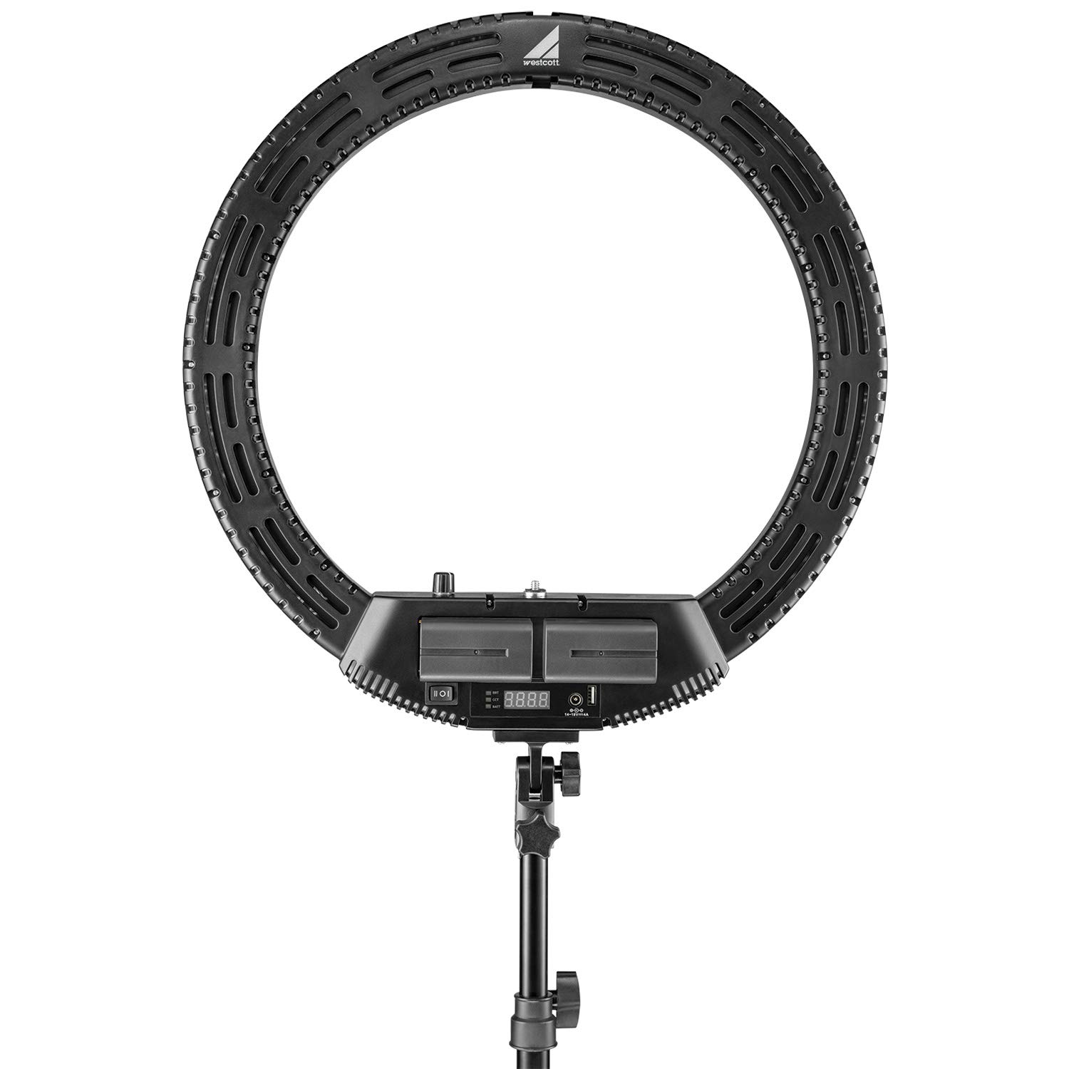 Westcott 18-Inch Bi-Color LED Ring Light Kit with Batteries & Adjustable Stand - Perfect for Photography, Videography, YouTube Videos, and Live Streaming