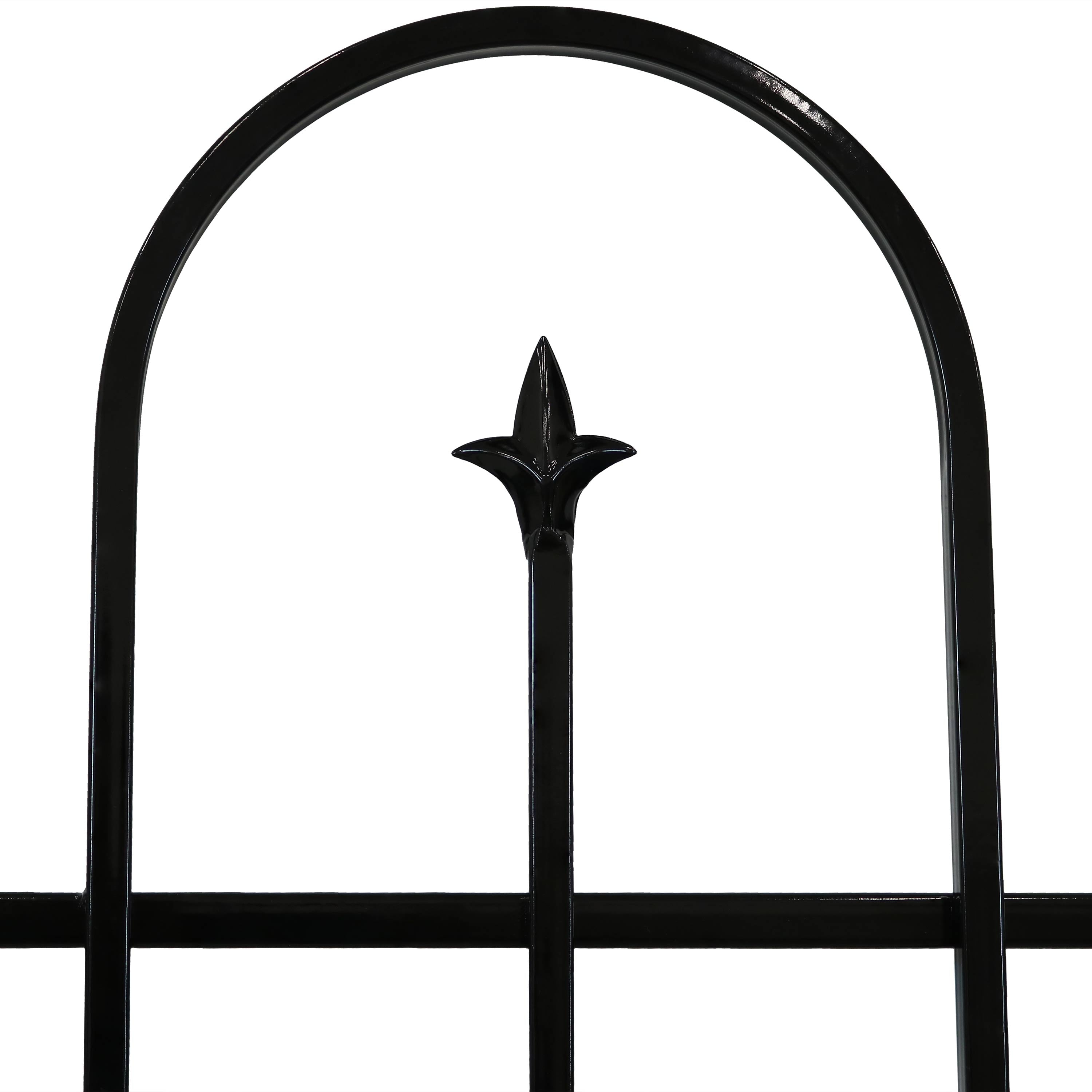 Sunnydaze 2-Piece Decorative Finial Border Fence - 8' Overall Length - Elegant Garden Edging for Flower Beds, Pathways & Outdoor Decor