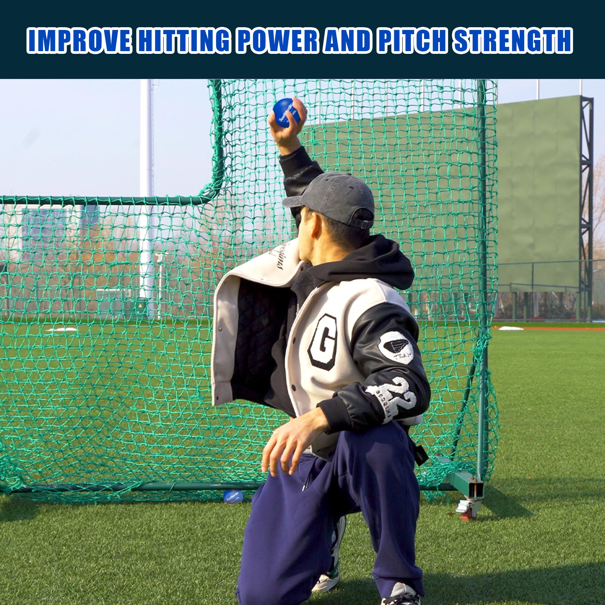 9 Pack Weighted Baseballs (16 oz) - Professional Hitting & Pitching Training Balls for Power Improvement - Perfect for Baseball Practice, Batting Drills & Strength Training - Suitable for All Skill Levels from Beginners to Pros