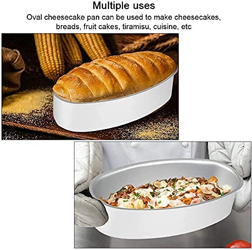 2Pcs 8-Inch Oval Non-Stick Aluminum Cheesecake & Bread Loaf Pans - Baking Molds for Oven, Instant Pot, Home Kitchen - Perfect for Cheesecakes, Banana Bread & Homemade Desserts
