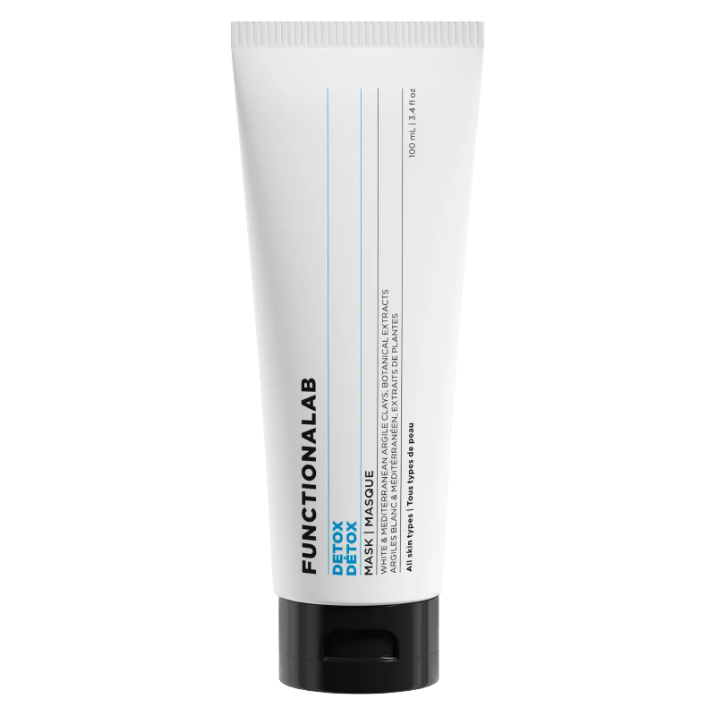 Functionalab Detox Clay Mask 100ml - Deep Cleansing & Purifying Facial Mask for Acne, Blackheads & Oily Skin | Spa Quality Skincare for Glowing Complexion | Perfect for Home Facial & Self-Care Routine